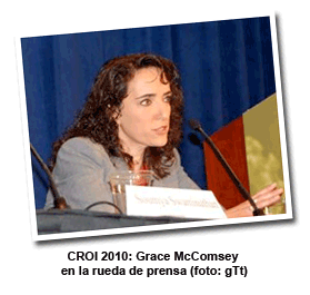 CROI 2010: Grace McComsey en la rueda de prensa (foto: gTt)